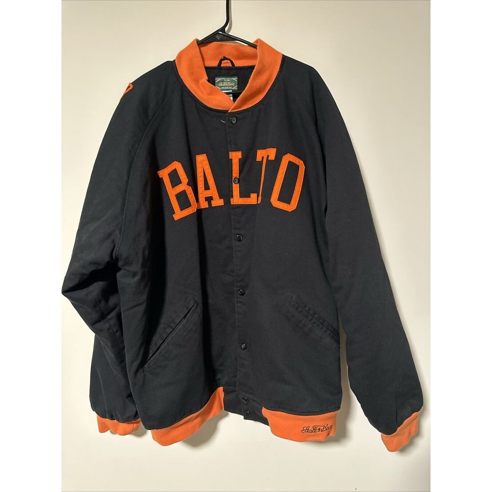 Stall & Dean Mens Negro League Baltimore Black Sox Button Up Jacket-4XL